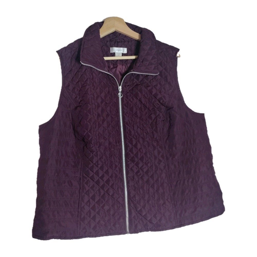 Cj Banks Purple Quilted Vest